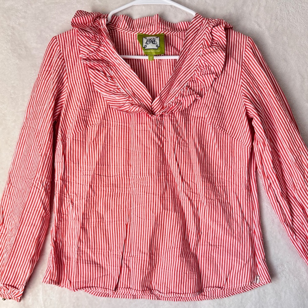 Elizabeth McKay Red Striped Blouse
